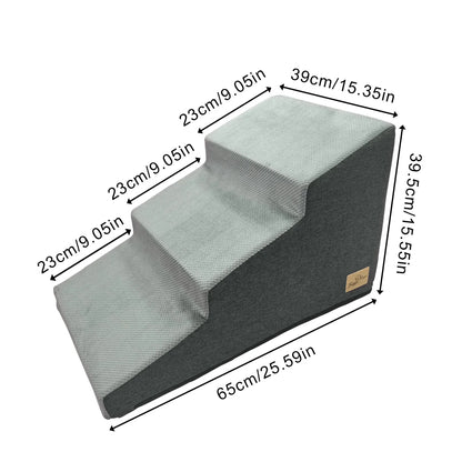 3-Step Dog Stairs with Washable Cover
