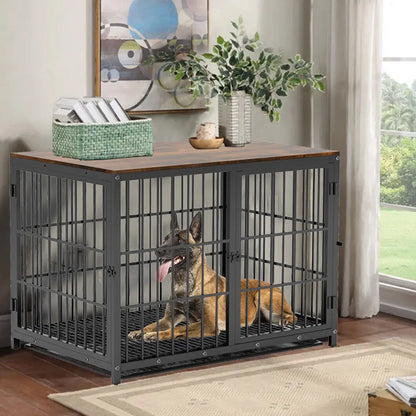 Furniture-Style Dog Crate with Removable Tray