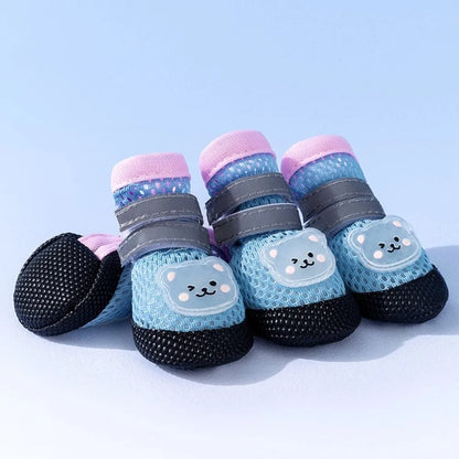 Reflective Mesh Dog Shoes for Outdoor Walks