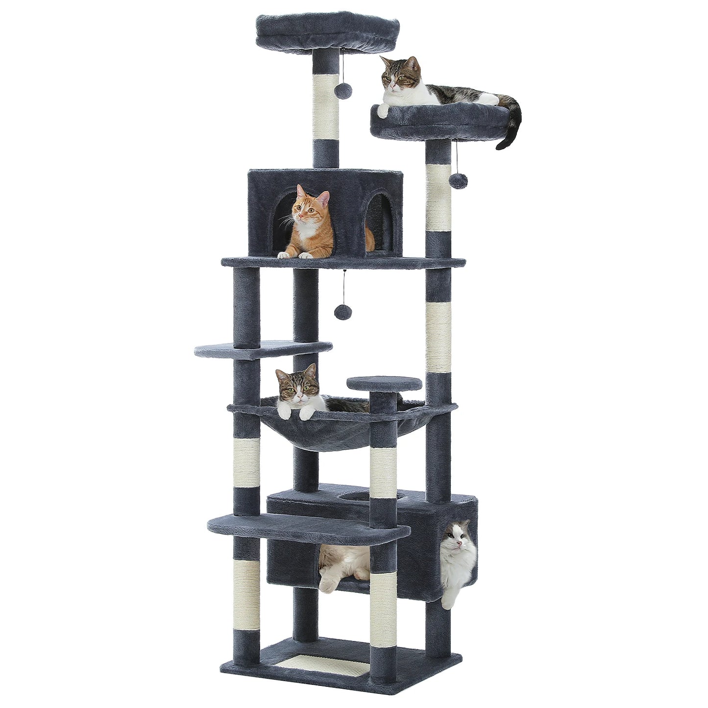 PAWZ Road Multi-Level Cat Tree Tower with Condo & Hammock