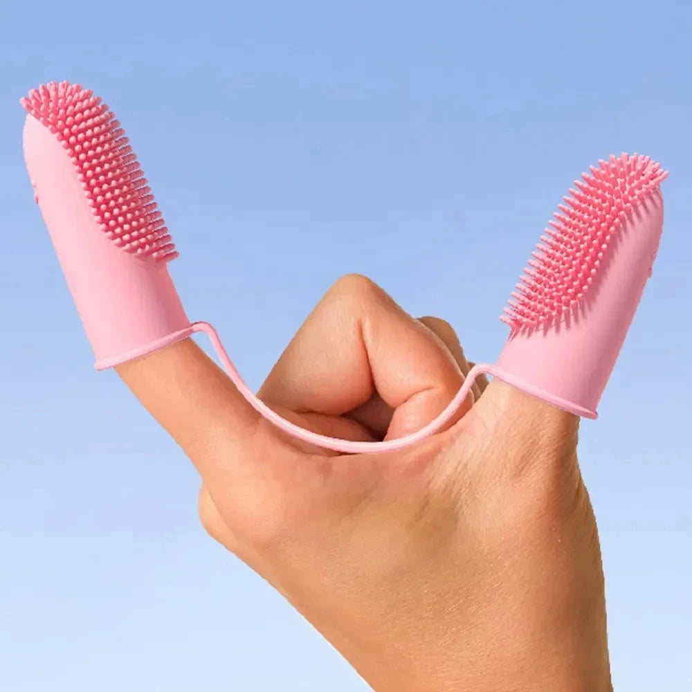 Two-Finger Pet Toothbrush Set for Dogs and Cats