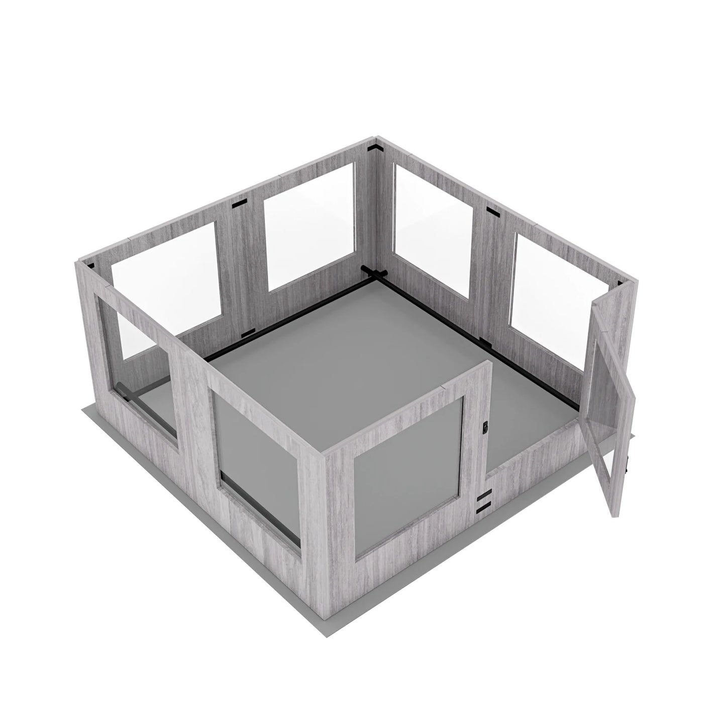 Tempered Glass Dog Playpen with Waterproof Mat