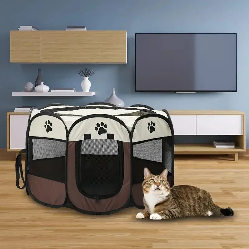 Foldable Pet Playpen Tent for Dogs and Cats