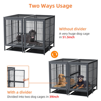 Heavy-Duty Metal Dog Crate with Removable Tray