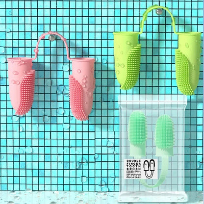 Two-Finger Pet Toothbrush Set for Dogs and Cats