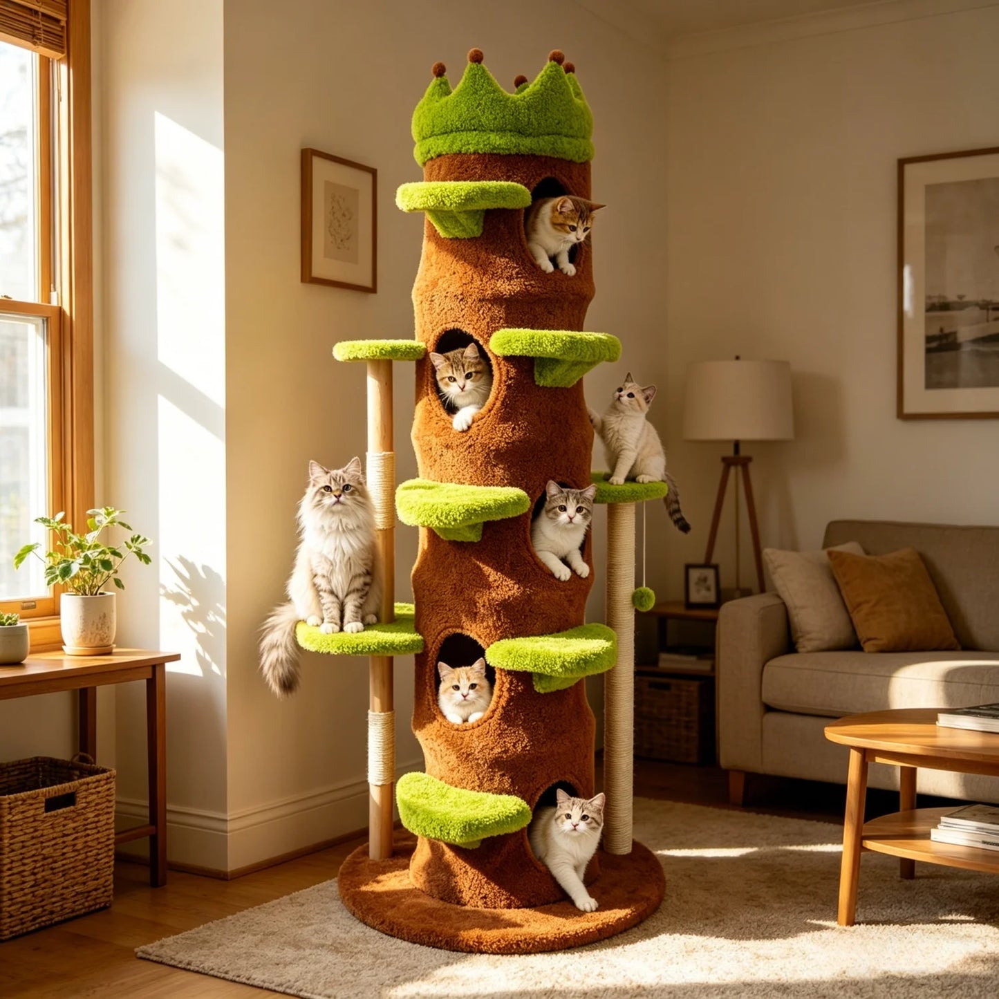 187cm Cat Tree Tower with Condo, Stairs and Perch