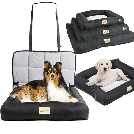 Waterproof Dog Car Seat Bed with Removable Pad