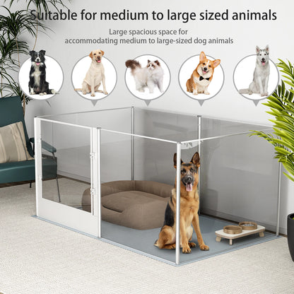 Heavy-Duty Acrylic Dog Playpen with Waterproof Mat