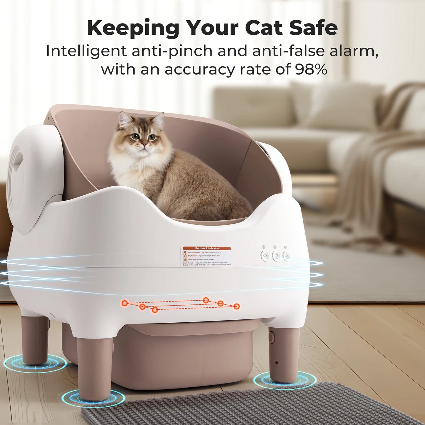 Lunapurr Smart Self-Cleaning Cat Litter Box with App Control
