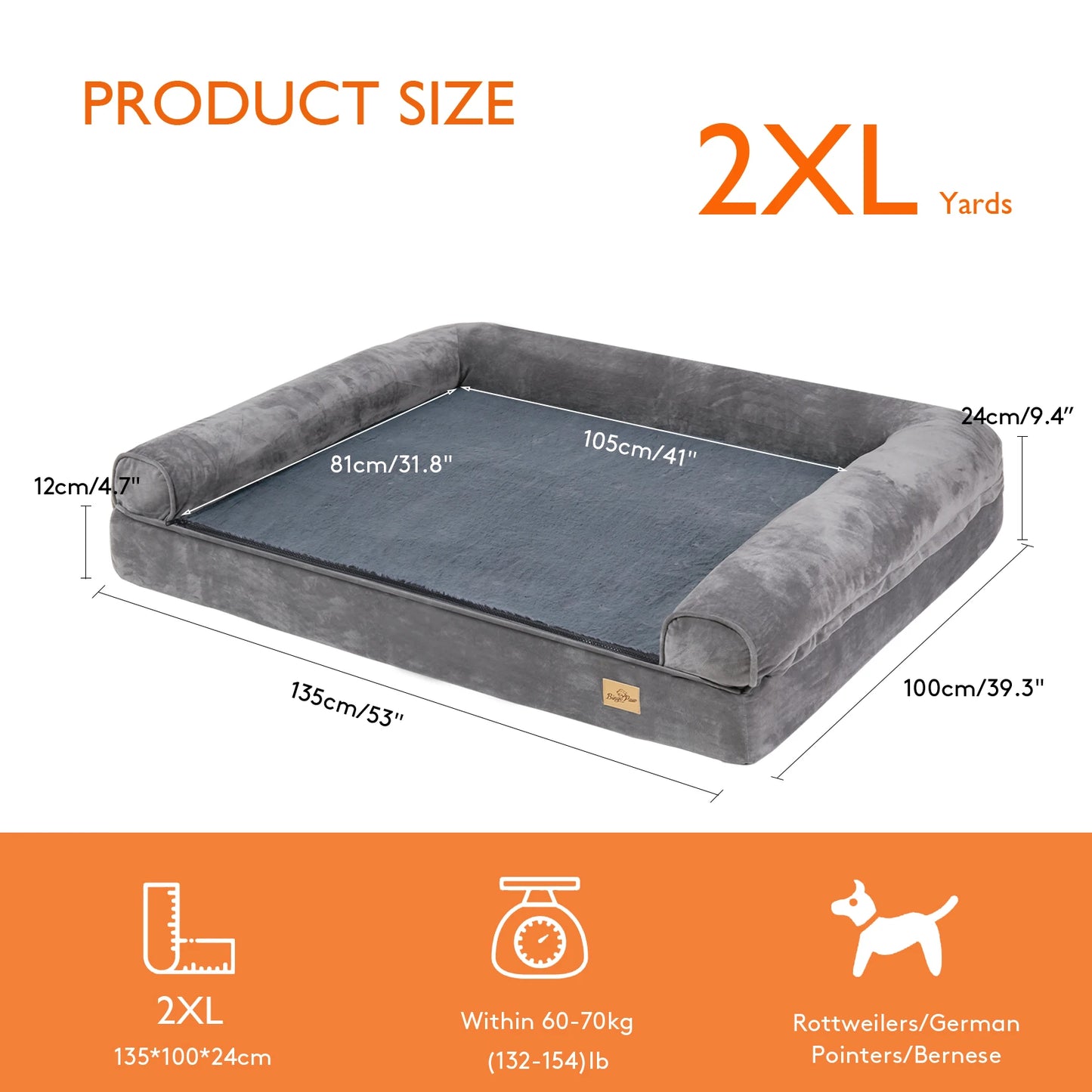 BINGOPAW Orthopedic Dog Bed with Washable Cover