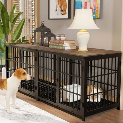 Furniture-Style Dog Crate with Removable Tray