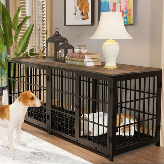 Furniture-Style Dog Crate with Removable Tray