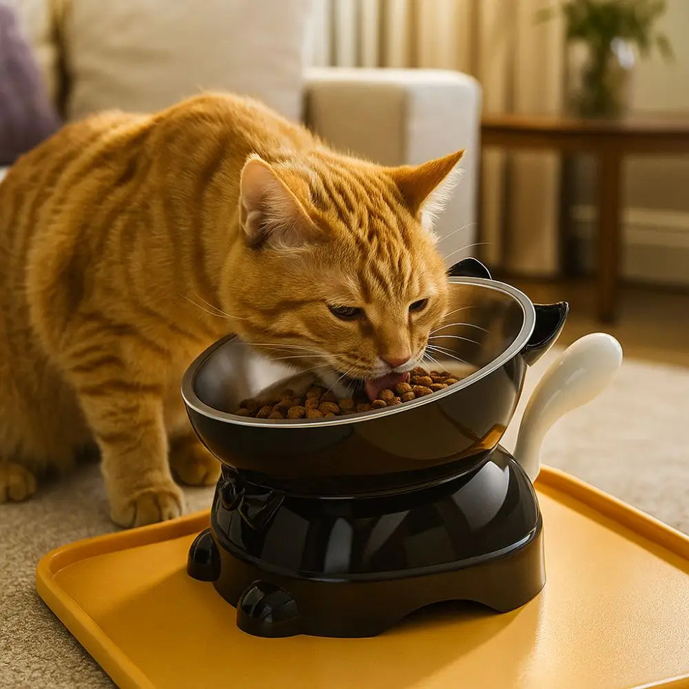 Elevated Cat Water Bowl with Anti-Spill Design
