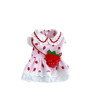 Strawberry Pet Dress for Dogs and Cats