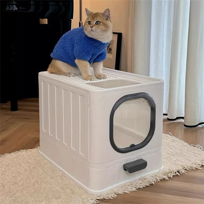 Enclosed Cat Litter Box with Scoop and Lid