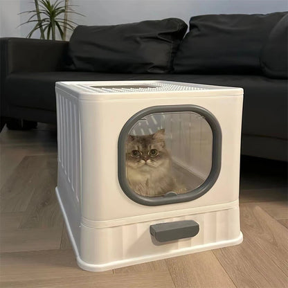 Enclosed Cat Litter Box with Scoop and Lid
