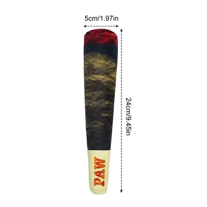 Plush Squeaky Dog Toy in Cigar Design