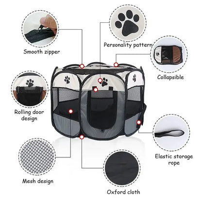 Foldable Pet Playpen Tent for Dogs and Cats