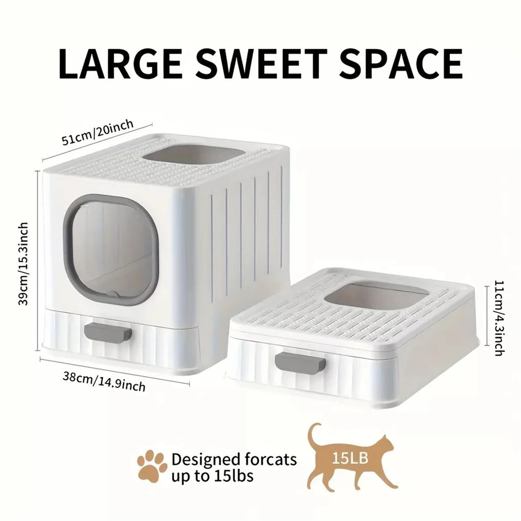 Enclosed Cat Litter Box with Scoop and Lid