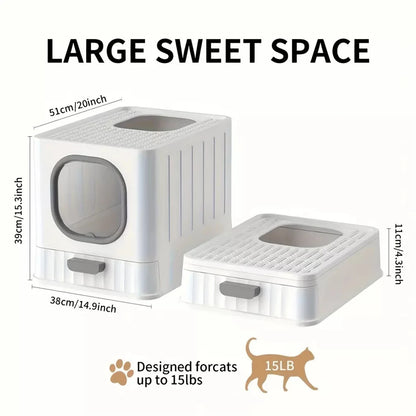 Enclosed Cat Litter Box with Scoop and Lid