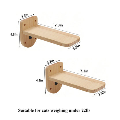 PETRAVEL Wall-Mounted Cat Climbing Shelf with Sisal Steps