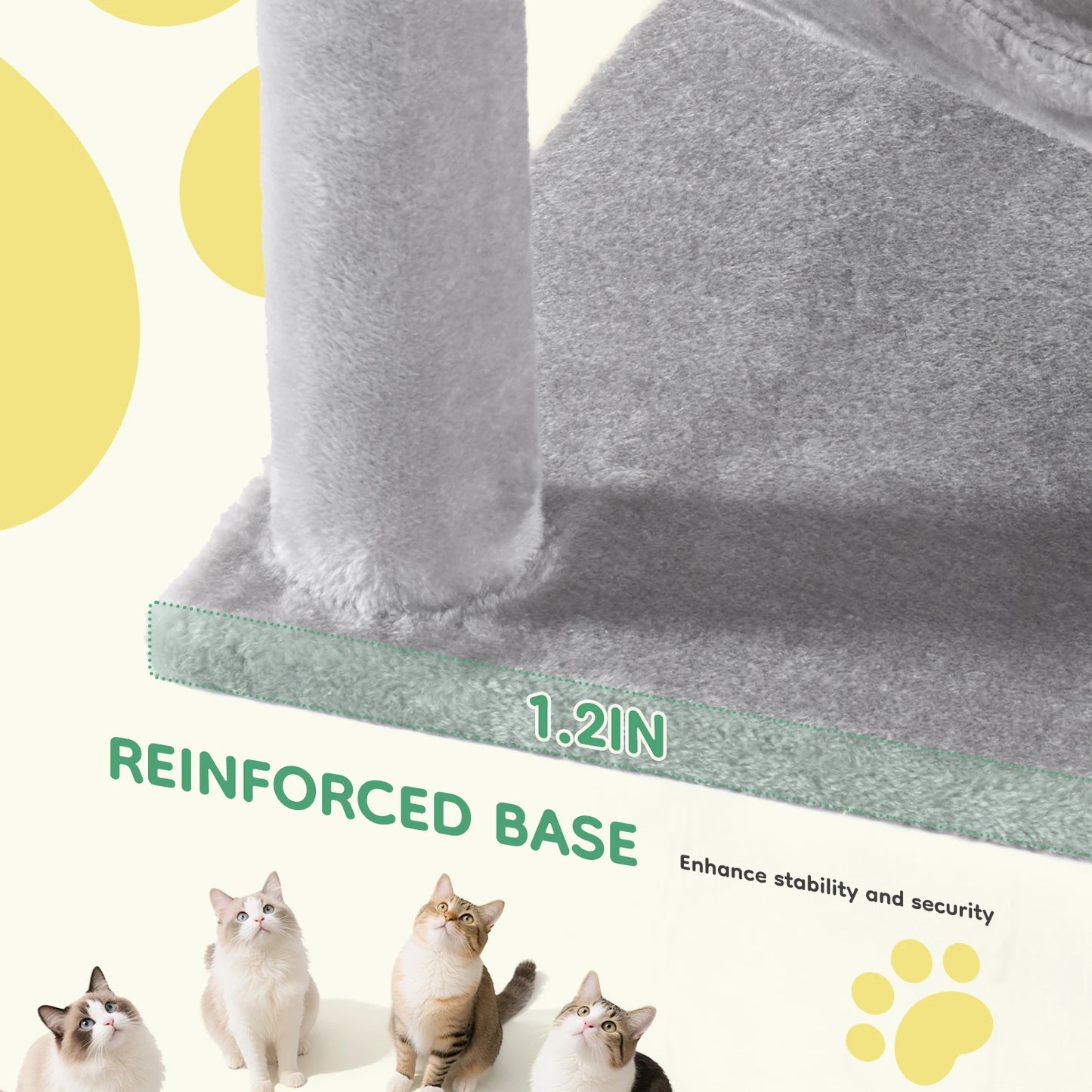 JHK 44-Inch Multi-Level Cat Tree with Condo & Hammock