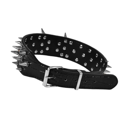 Spiked Dog Collar with Adjustable PU Leather Strap