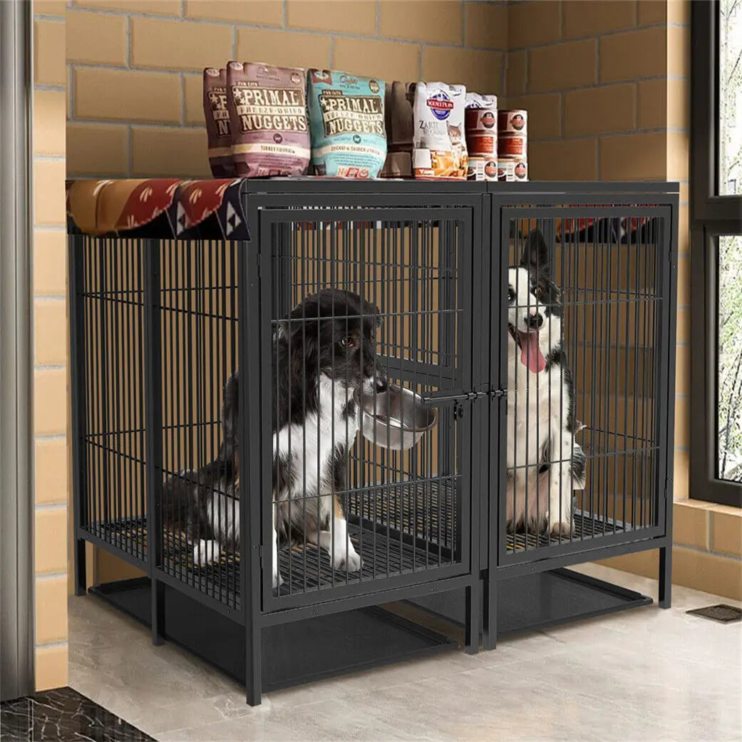 Heavy-Duty Metal Dog Crate with Removable Tray