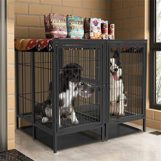 Heavy-Duty Metal Dog Crate with Removable Tray