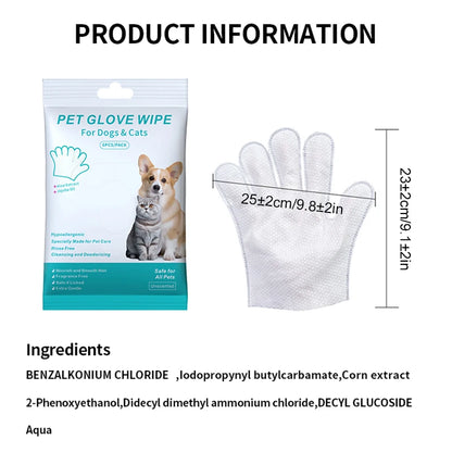 Wash-Free Pet Grooming Gloves for Dogs and Cats