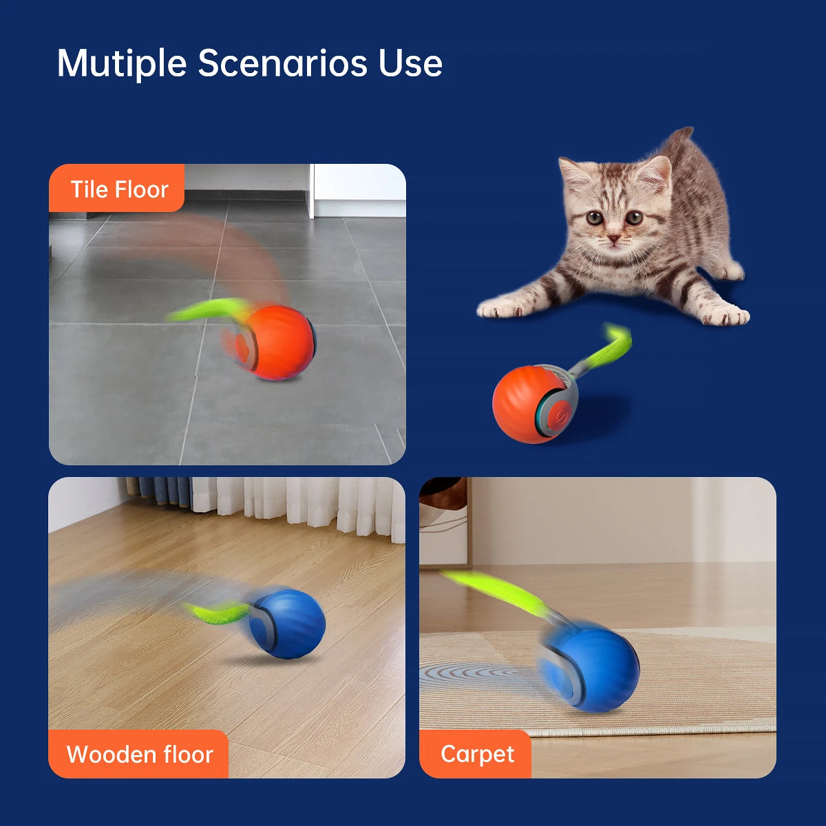 Speedy Tail Interactive Cat Toy Ball