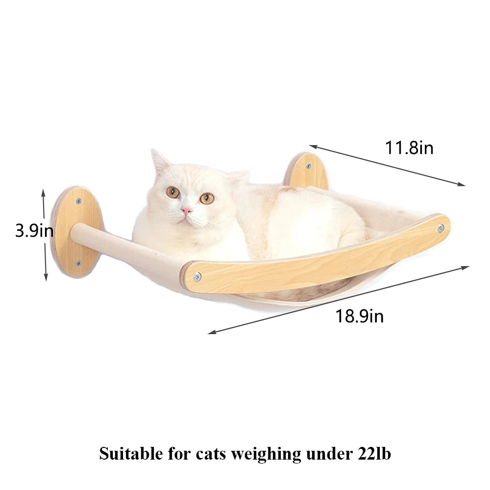 PETRAVEL Wall-Mounted Cat Climbing Shelf with Sisal Steps