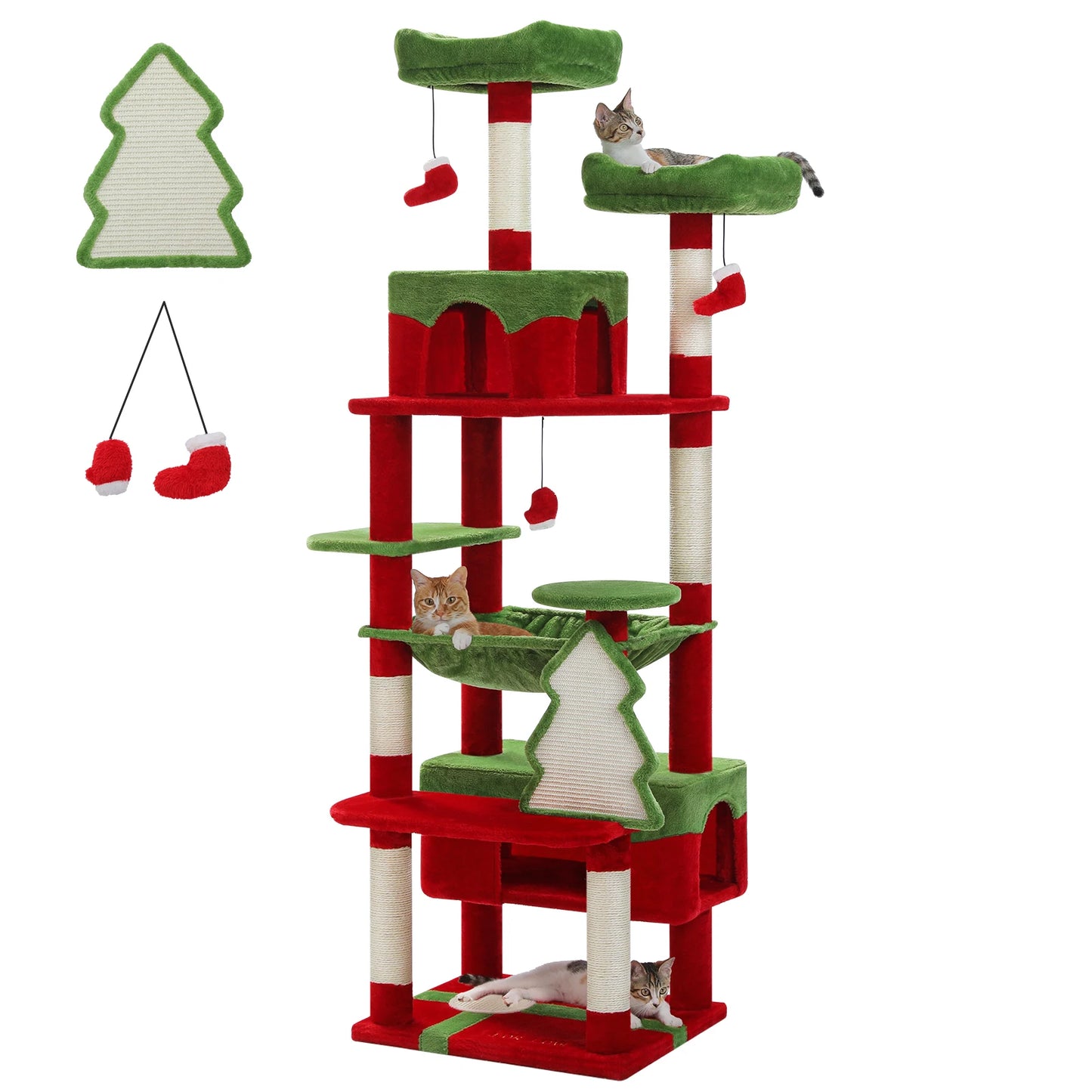 PAWZ Road Multi-Level Cat Tree Tower with Condo & Hammock