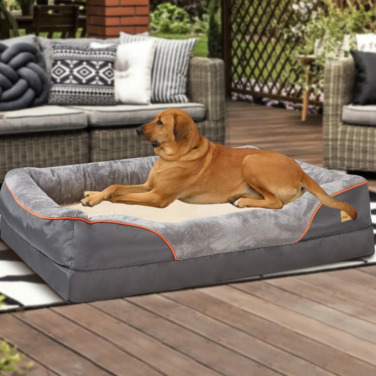 Elevated Dog Bed with Waterproof Cover for Large Dogs