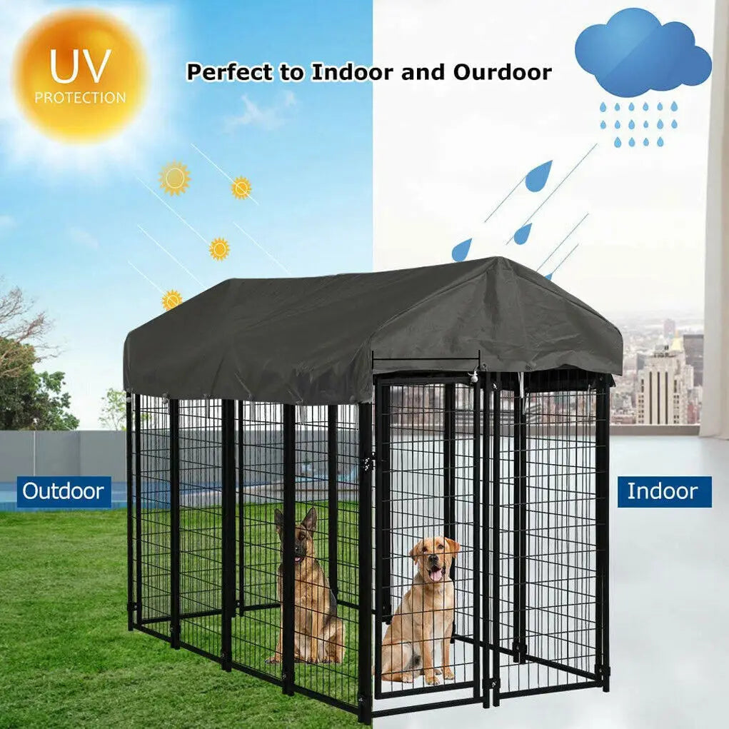 Outdoor Dog Kennel and Playpen with Roof