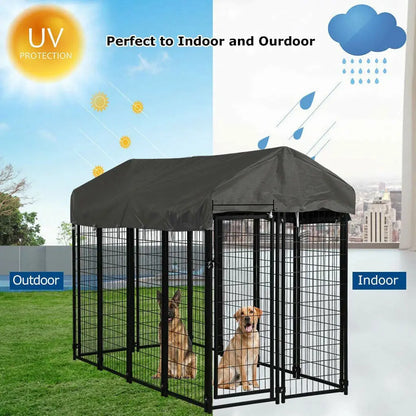Outdoor Dog Kennel and Playpen with Roof