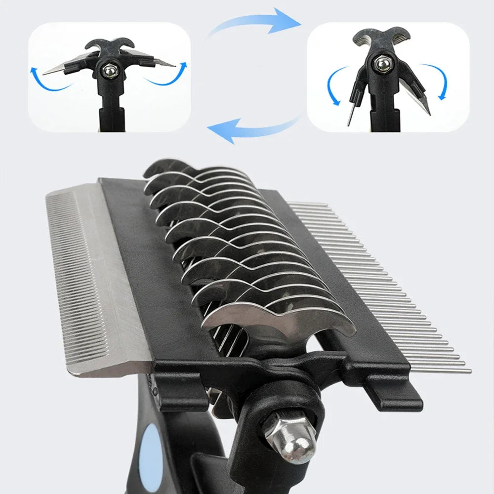 3-in-1 Pet Deshedding Brush for Dogs and Cats