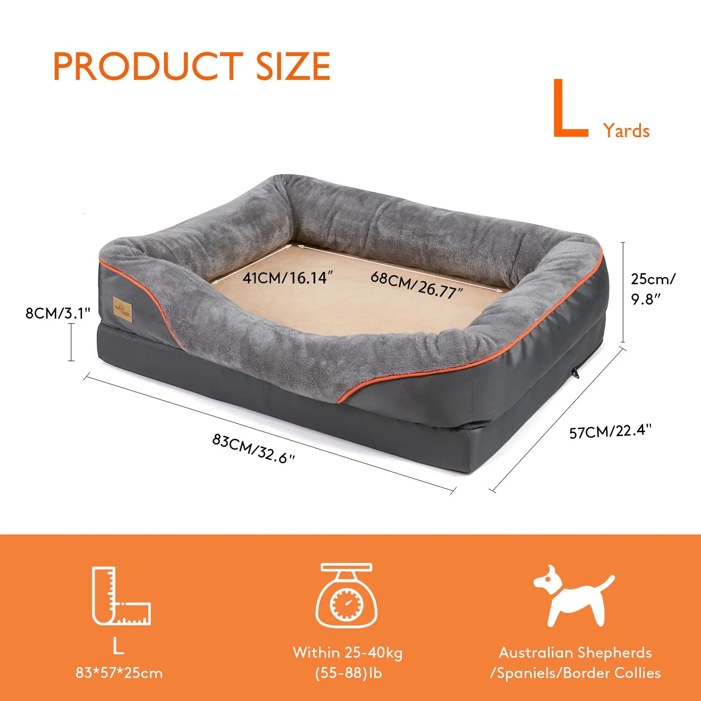 Elevated Dog Bed with Waterproof Cover for Large Dogs