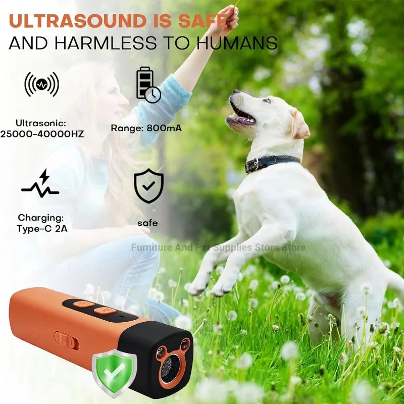 Rechargeable Ultrasonic Dog Repeller with LED Light