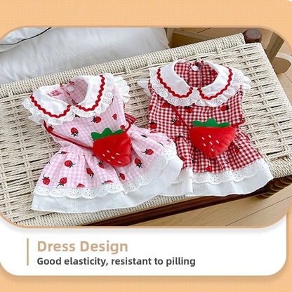 Strawberry Pet Dress for Dogs and Cats