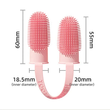 Two-Finger Pet Toothbrush Set for Dogs and Cats
