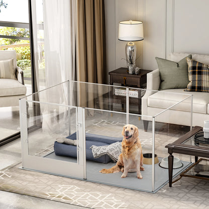 Heavy-Duty Acrylic Dog Playpen with Waterproof Mat