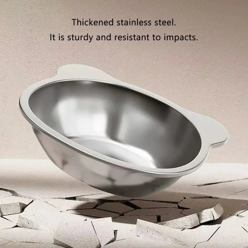 304 Stainless Steel Raised Cat Bowl with Tilted Design