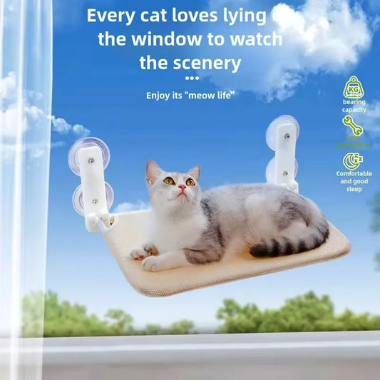 Window-Mounted Cat Hammock with Suction Cups