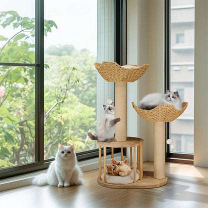 3-Tier Cat Tree Tower with Sisal Scratching Post