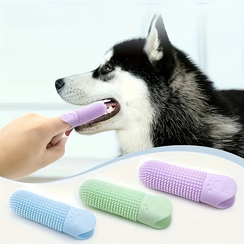 360° Silicone Finger Toothbrush for Dogs and Cats