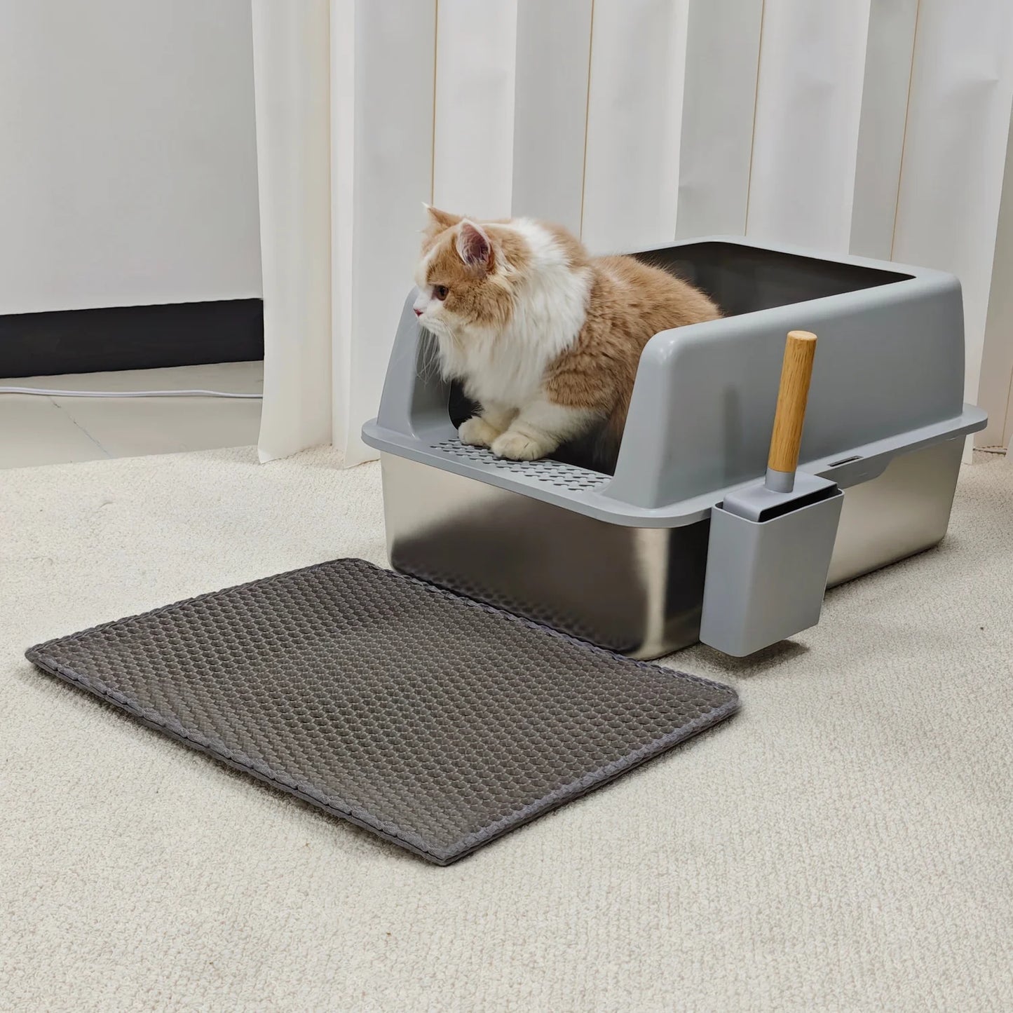 Stainless Steel Cat Litter Box with High Sides