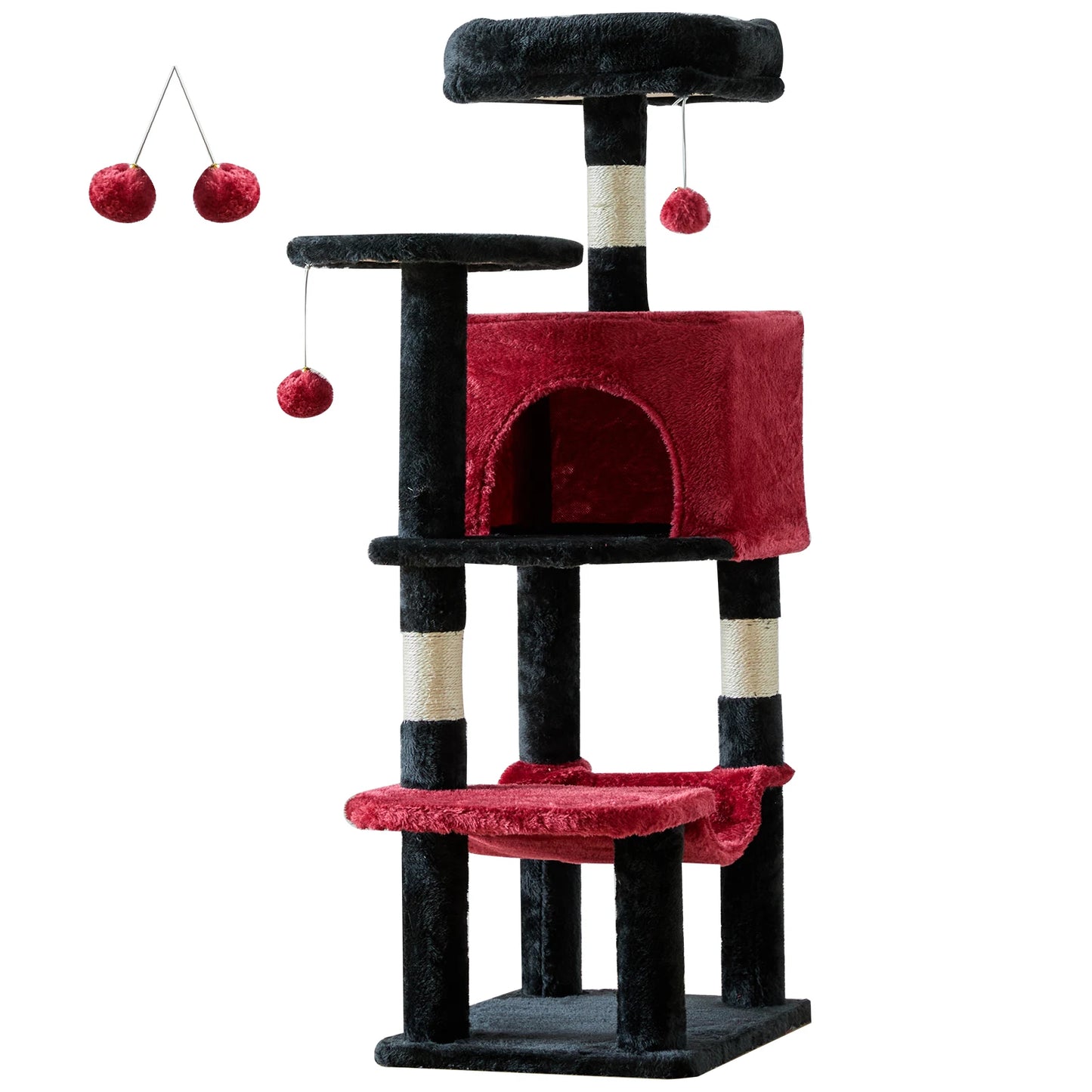 JHK 44-Inch Multi-Level Cat Tree with Condo & Hammock