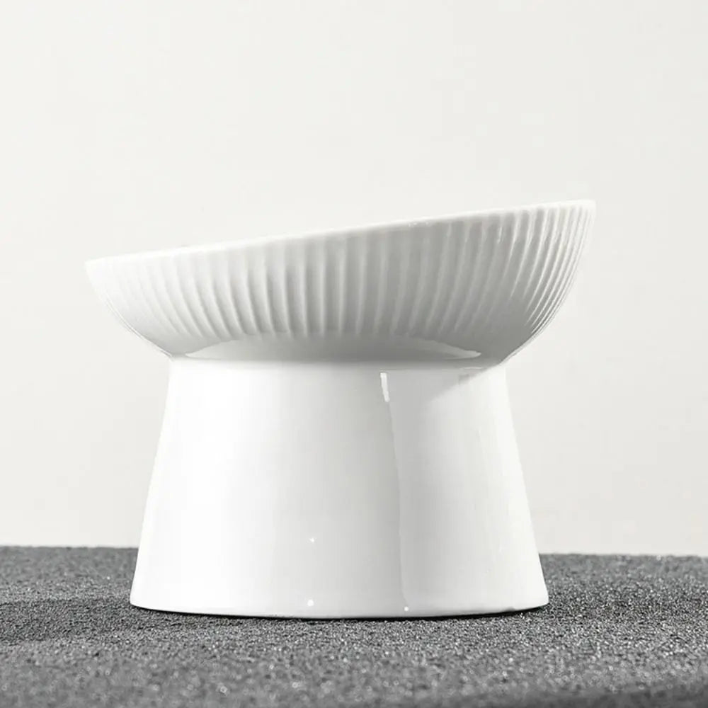 Slanted Elevated Ceramic Cat Bowl