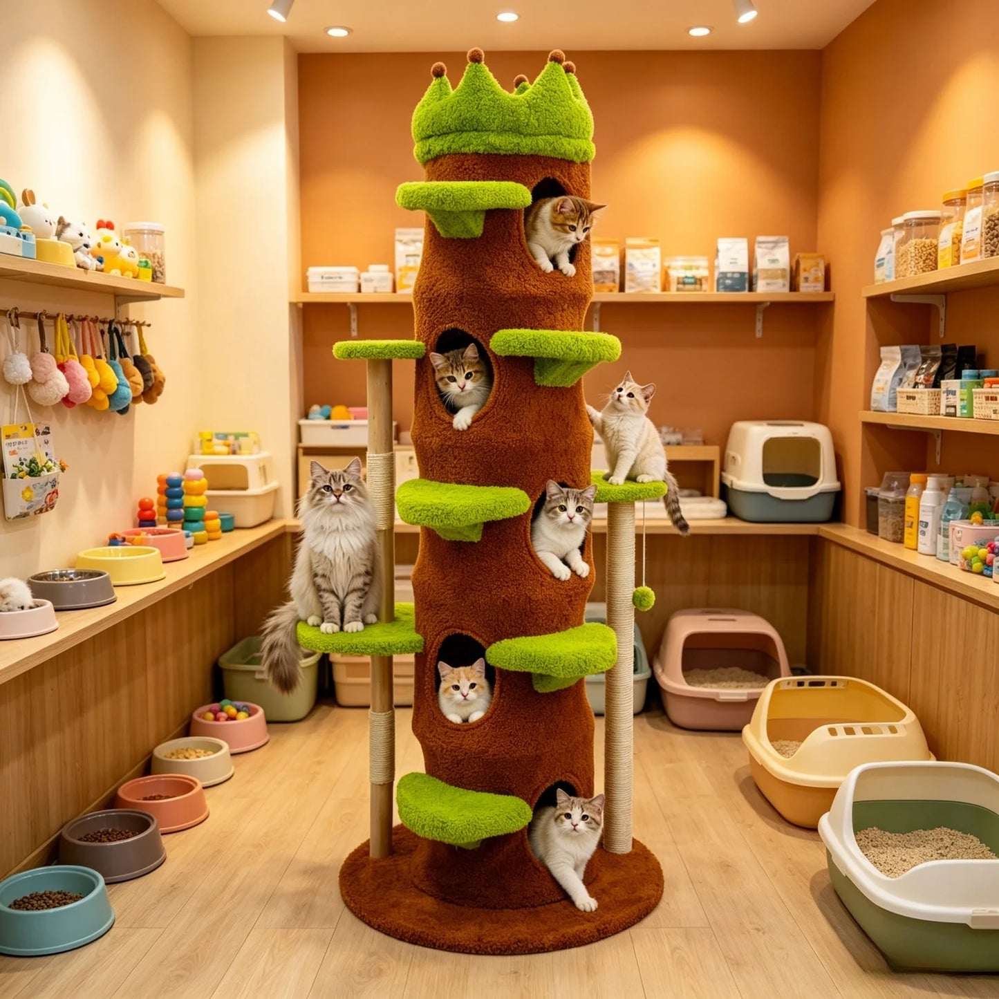 187cm Cat Tree Tower with Condo, Stairs and Perch
